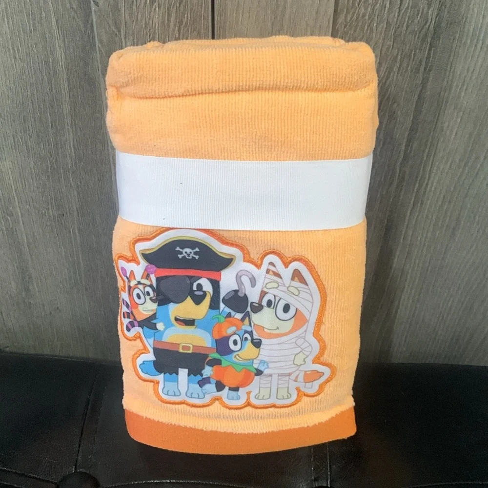 New Halloween Bluey Heeler Family In Costume Orange Cotton Hand Towels Pack of 2